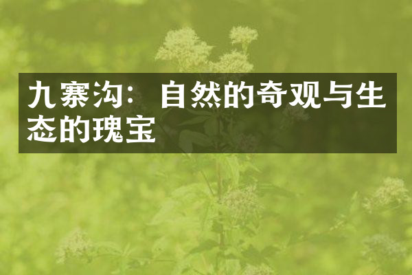 九寨沟：自然的奇观与生态的瑰宝