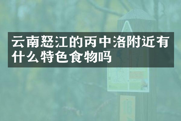 云南怒江的丙中洛附近有什么特色食物吗