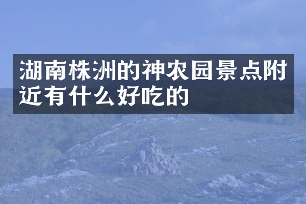 湖南株洲的神农园景点附近有什么好吃的