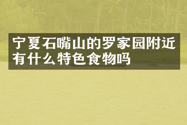 宁夏石嘴山的罗家园附近有什么特色食物吗