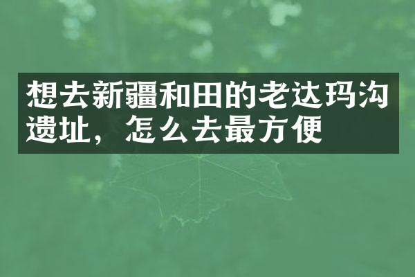 想去新疆和田的老达玛沟遗址，怎么去最方便