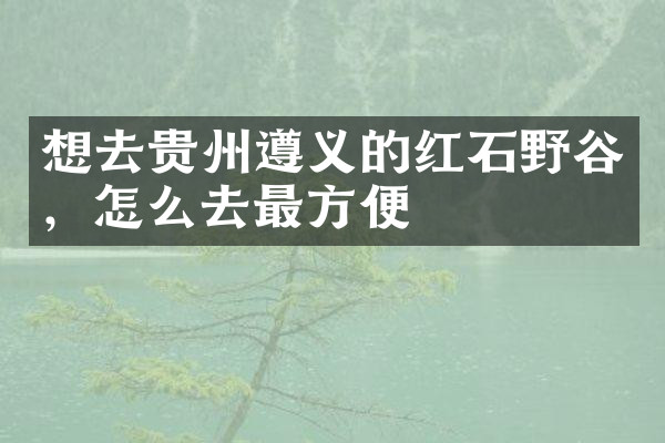 想去贵州遵义的红石野谷，怎么去最方便