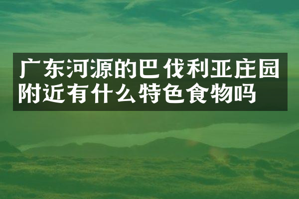 广东河源的巴伐利亚庄园附近有什么特色食物吗