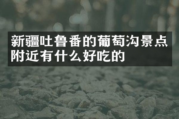 新疆吐鲁番的葡萄沟景点附近有什么好吃的