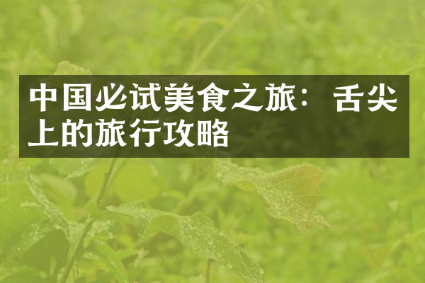 中国必试美食之旅：舌尖上的旅行攻略