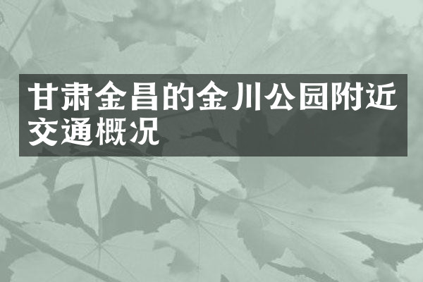 甘肃金昌的金川公园附近交通概况