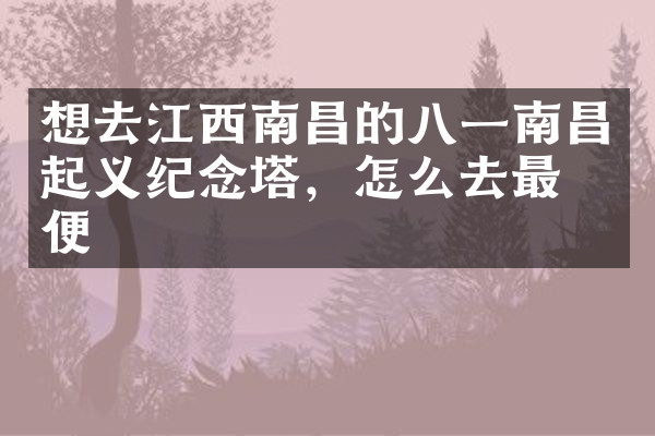 想去江西南昌的八一南昌起义纪念塔，怎么去最方便