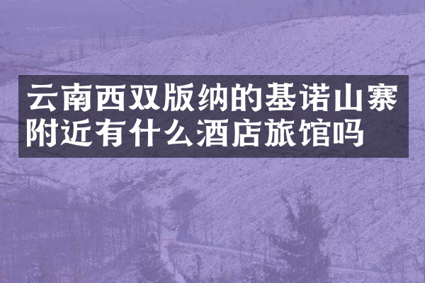 云南西双版纳的基诺山寨附近有什么酒店旅馆吗