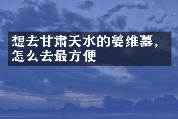 想去甘肃天水的姜维墓，怎么去最方便