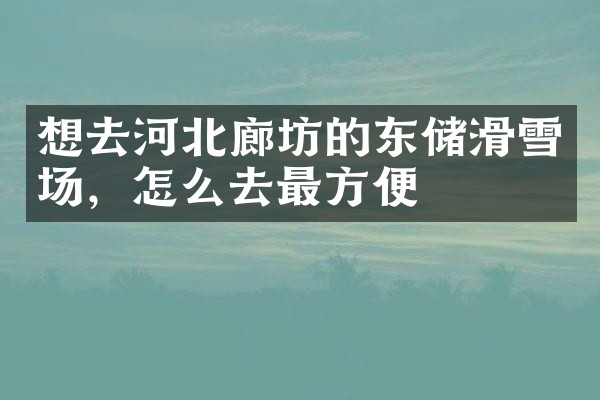 想去河北廊坊的东储滑雪场，怎么去最方便