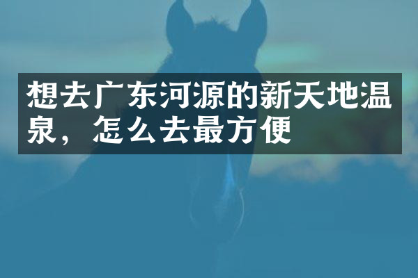 想去广东河源的新天地温泉，怎么去最方便