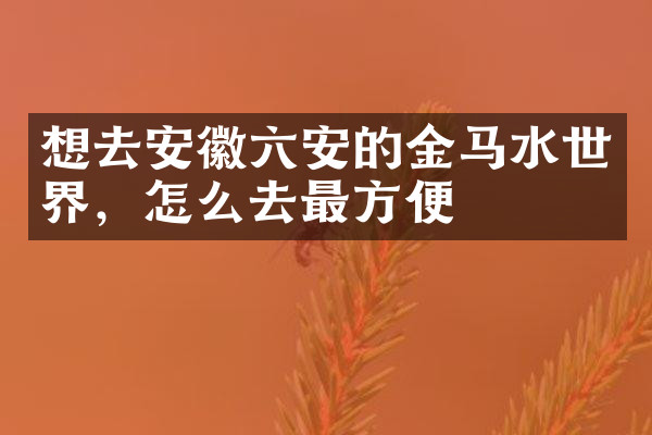 想去安徽六安的金马水世界，怎么去最方便