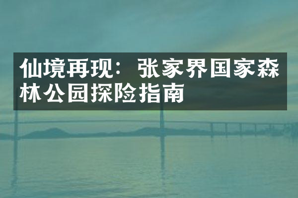 仙境再现：张家界国家森林公园探险指南