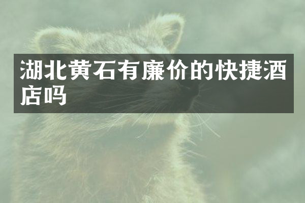 湖北黄石有廉价的快捷酒店吗