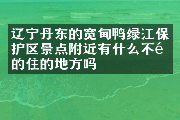 辽宁丹东的宽甸鸭绿江保护区景点附近有什么不错的住的地方吗