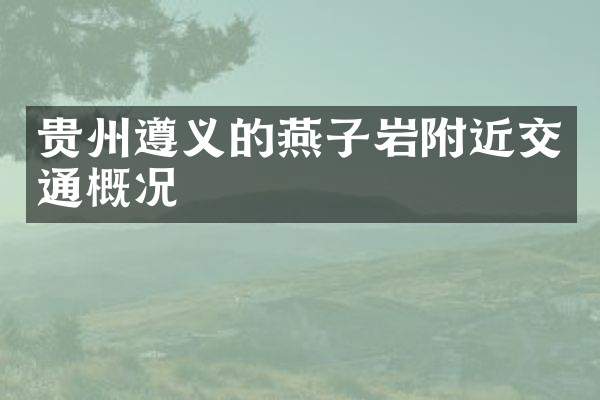 贵州遵义的燕子岩附近交通概况