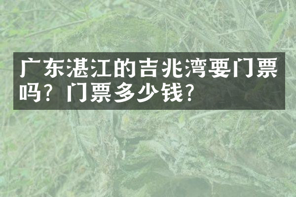 广东湛江的吉兆湾要门票吗？门票多少钱？
