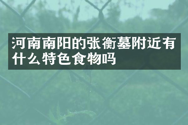河南南阳的张衡墓附近有什么特色食物吗