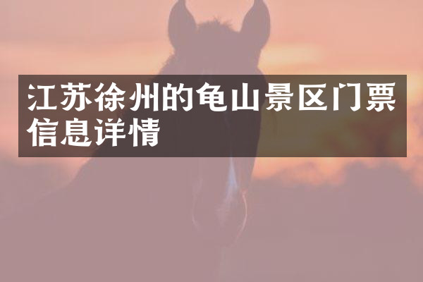 江苏徐州的龟山景区门票信息详情