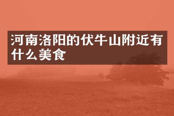 河南洛阳的伏牛山附近有什么美食