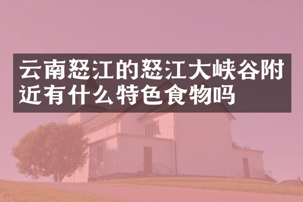 云南怒江的怒江大峡谷附近有什么特色食物吗