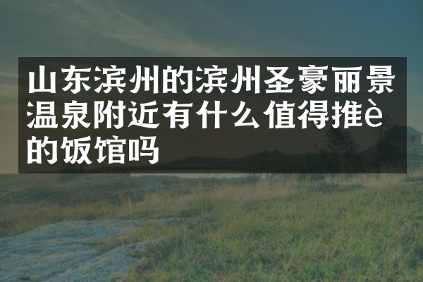 山东滨州的滨州圣豪丽景温泉附近有什么值得推荐的饭馆吗