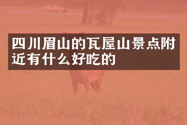 四川眉山的瓦屋山景点附近有什么好吃的