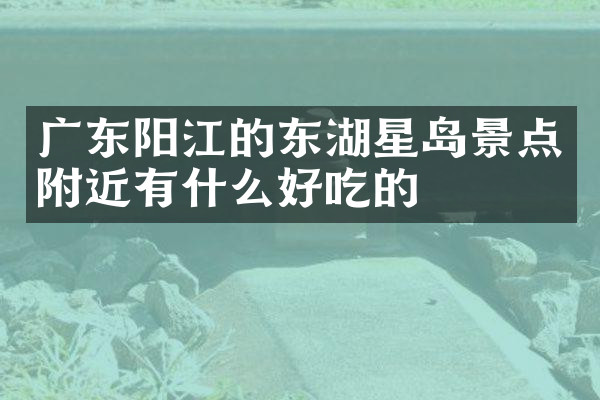 广东阳江的东湖星岛景点附近有什么好吃的