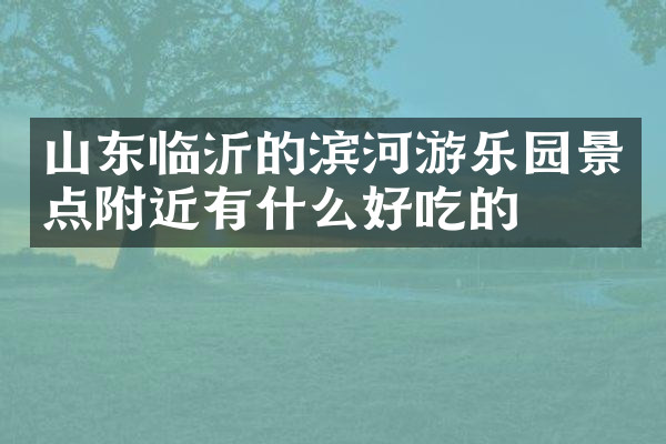 山东临沂的滨河游乐园景点附近有什么好吃的