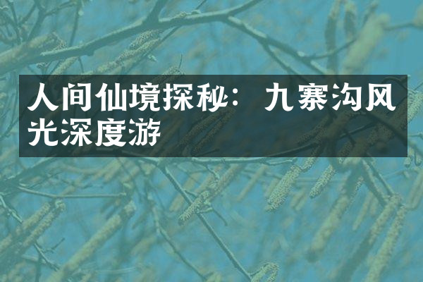 人间仙境探秘：九寨沟风光深度游