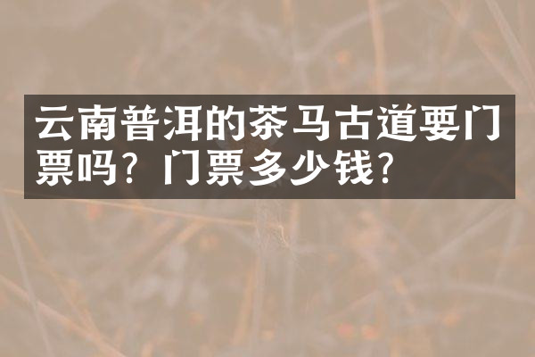 云南普洱的茶道要门票吗？门票多少钱？