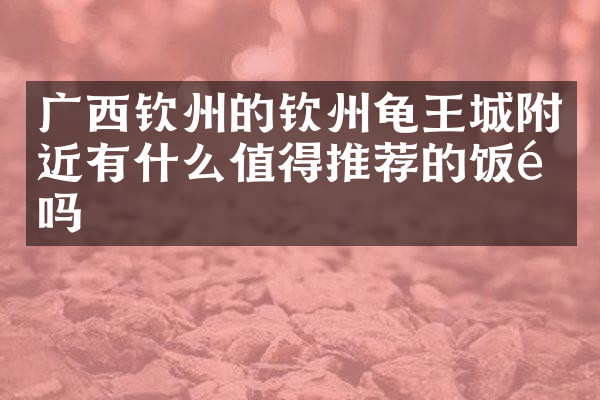 广西钦州的钦州龟王城附近有什么值得推荐的饭馆吗