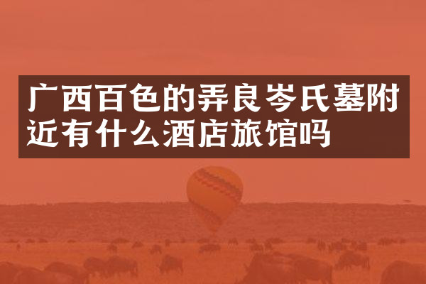 广西百色的弄良岑氏墓附近有什么酒店旅馆吗
