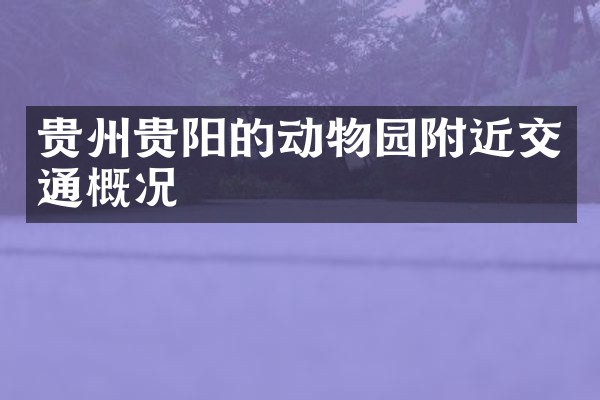贵州贵阳的动物园附近交通概况