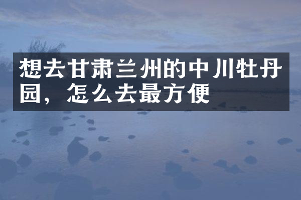 想去甘肃兰州的中川牡丹园，怎么去最方便