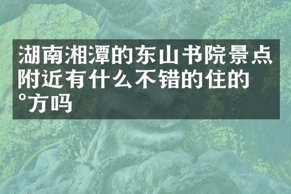 湖南湘潭的东山书院景点附近有什么不错的住的地方吗
