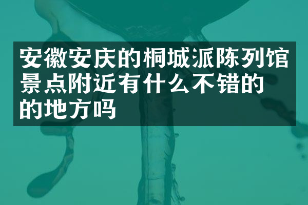 安徽安庆的桐城派陈列馆景点附近有什么不错的住的地方吗
