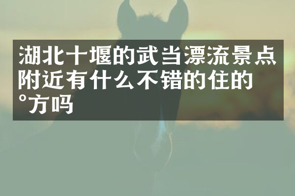湖北十堰的武当漂流景点附近有什么不错的住的地方吗