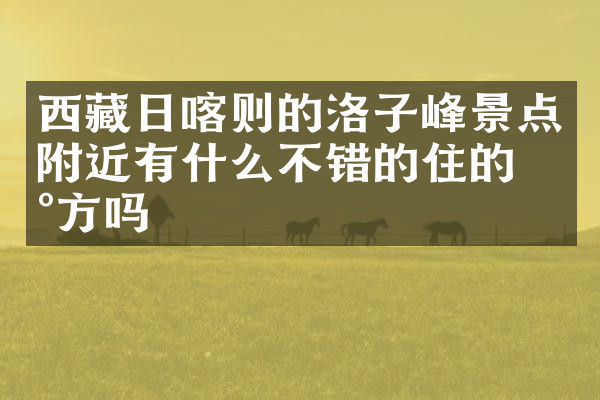 西藏日喀则的洛子峰景点附近有什么不错的住的地方吗