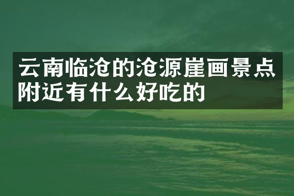 云南临沧的沧源崖画景点附近有什么好吃的