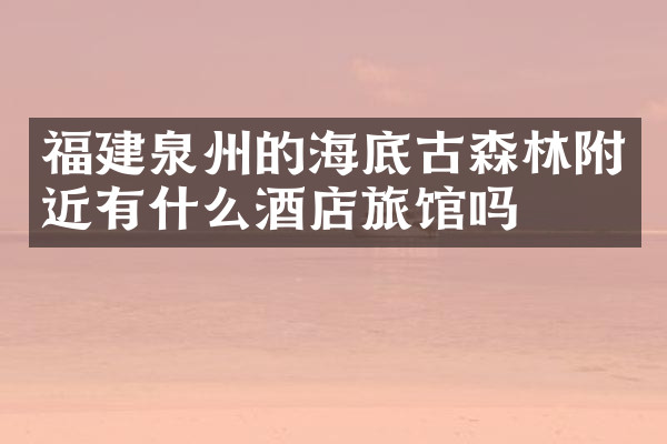福建泉州的海底古森林附近有什么酒店旅馆吗