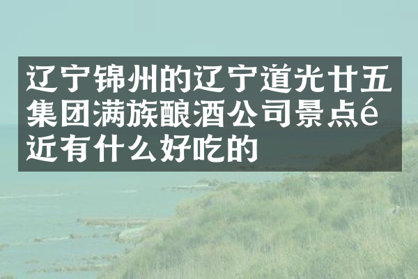 辽宁锦州的辽宁道光廿五集团满族酿酒公司景点附近有什么好吃的