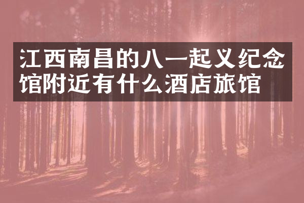 江西南昌的八一起义纪念馆附近有什么酒店旅馆吗