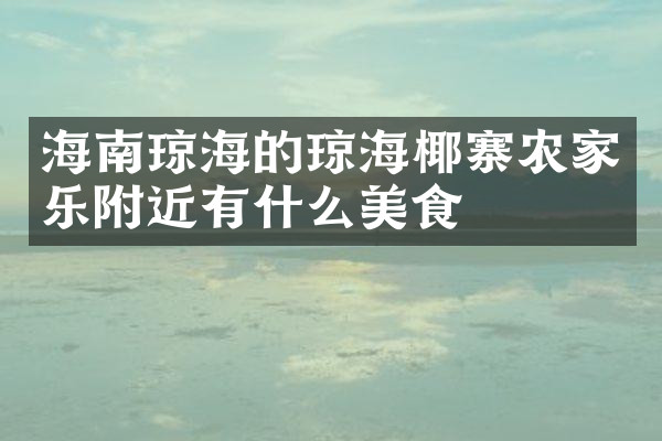 海南琼海的琼海椰寨农家乐附近有什么美食