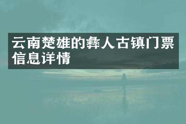 云南楚雄的彝人古镇门票信息详情