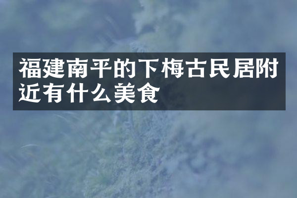 福建南平的下梅古民居附近有什么美食