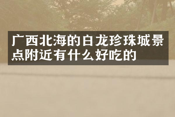 广西北海的白龙珍珠城景点附近有什么好吃的