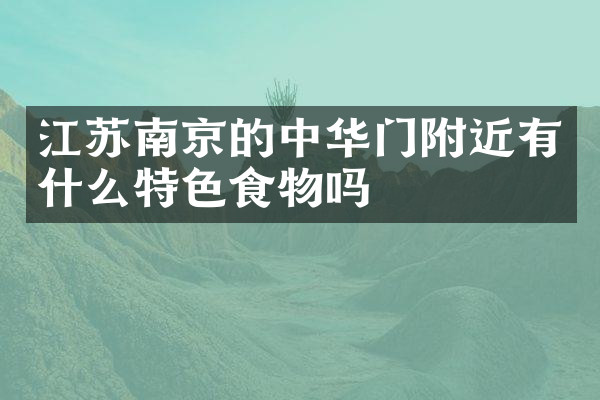 江苏南京的中华门附近有什么特色食物吗