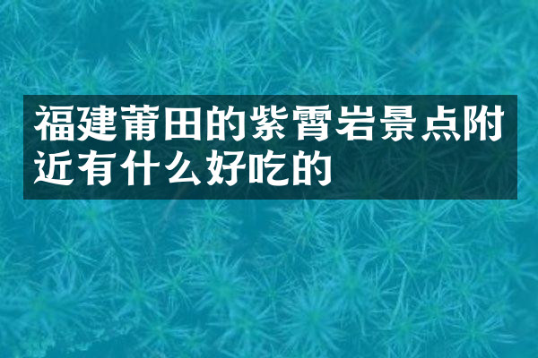 福建莆田的紫霄岩景点附近有什么好吃的