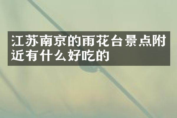 江苏南京的雨花台景点附近有什么好吃的
